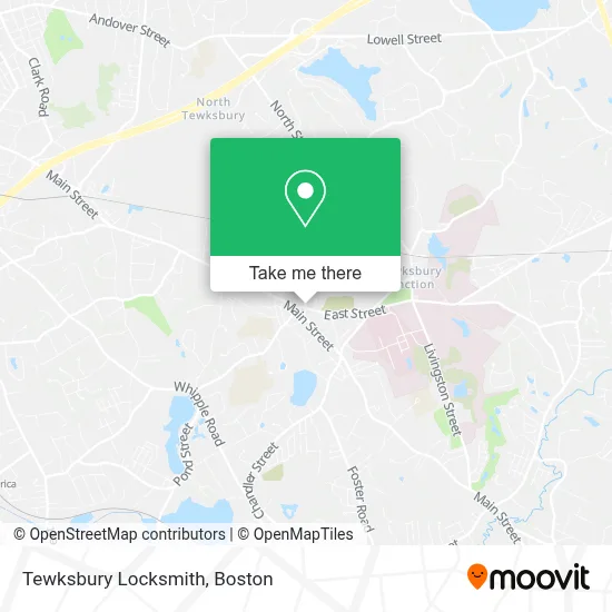 Tewksbury Locksmith map