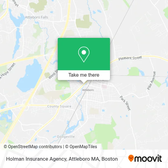 Holman Insurance Agency, Attleboro MA map