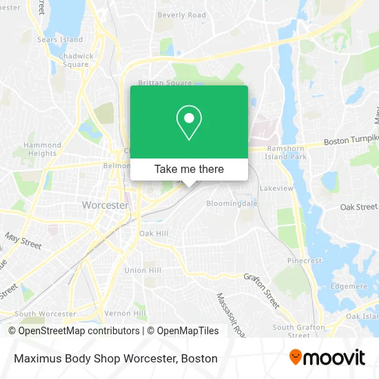 Maximus Body Shop Worcester map