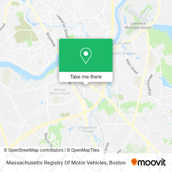 Massachusetts Registry Of Motor Vehicles map