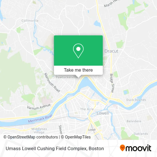Umass Lowell Cushing Field Complex map