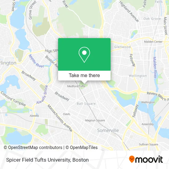Spicer Field Tufts University map