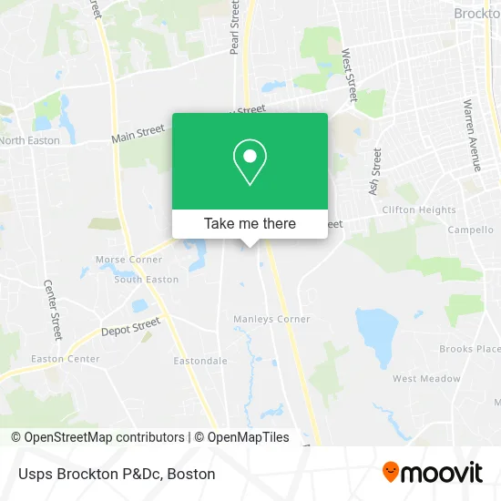 Usps Brockton P&Dc map