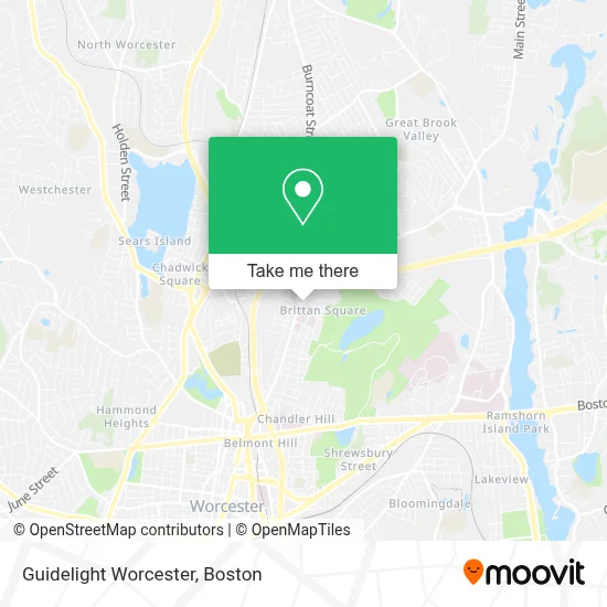 Guidelight Worcester map