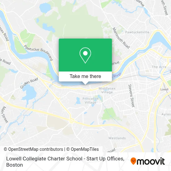 Lowell Collegiate Charter School - Start Up Offices map