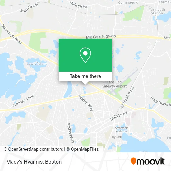Macy's Hyannis map