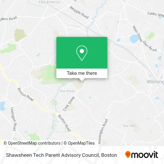 Shawsheen Tech Parent Advisory Council map