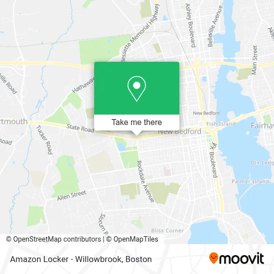 Amazon Locker - Willowbrook map