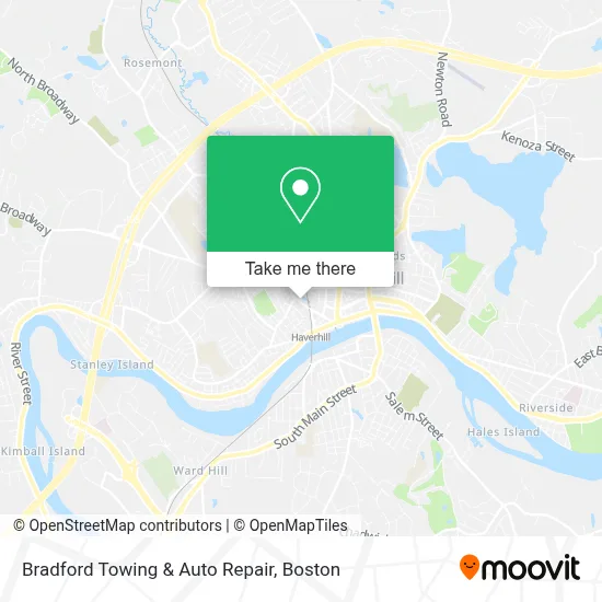 Bradford Towing & Auto Repair map