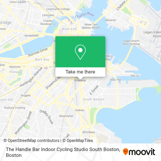 The Handle Bar Indoor Cycling Studio South Boston map