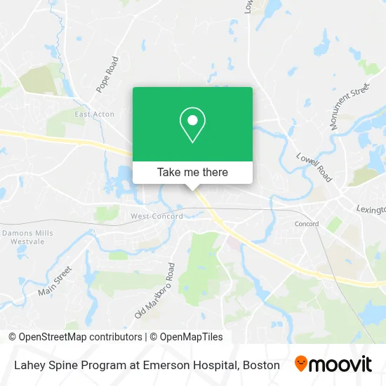 Lahey Spine Program at Emerson Hospital map