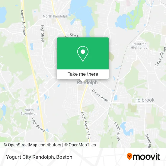 Yogurt City Randolph map