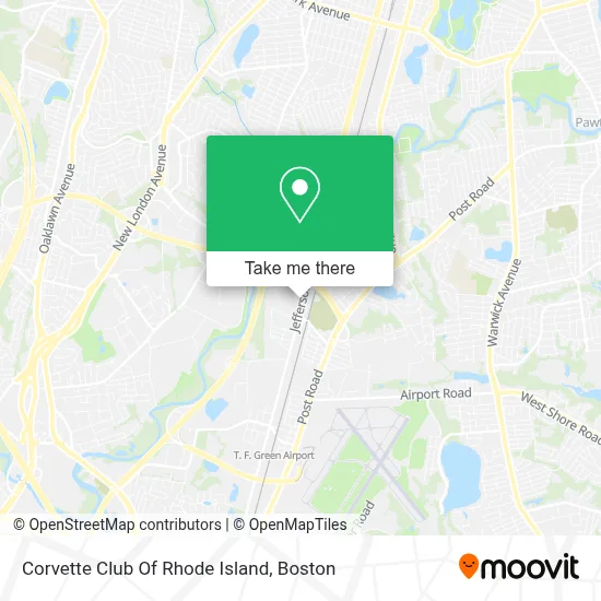 Corvette Club Of Rhode Island map