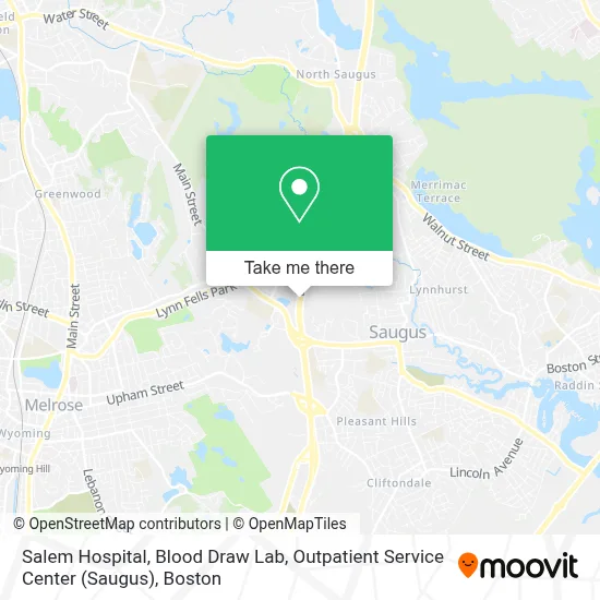 Salem Hospital, Blood Draw Lab, Outpatient Service Center (Saugus) map