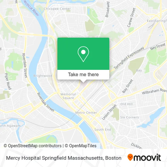 Mercy Hospital Springfield Massachusetts map