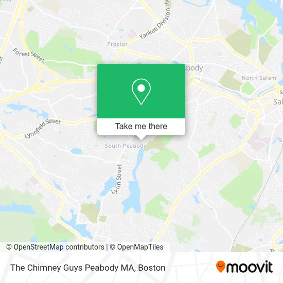 The Chimney Guys Peabody MA map