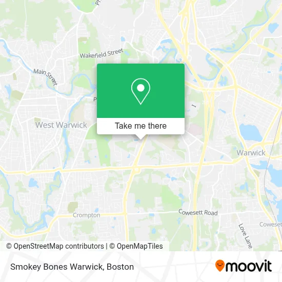 Smokey Bones Warwick map