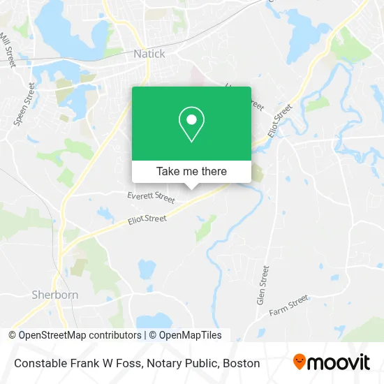 Constable Frank W Foss, Notary Public map