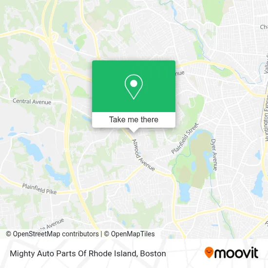Mighty Auto Parts Of Rhode Island map