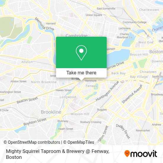 Mighty Squirrel Taproom & Brewery @ Fenway map