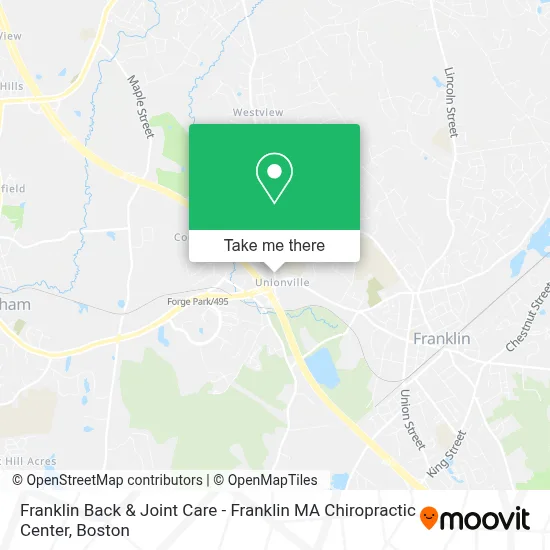 Franklin Back & Joint Care - Franklin MA Chiropractic Center map