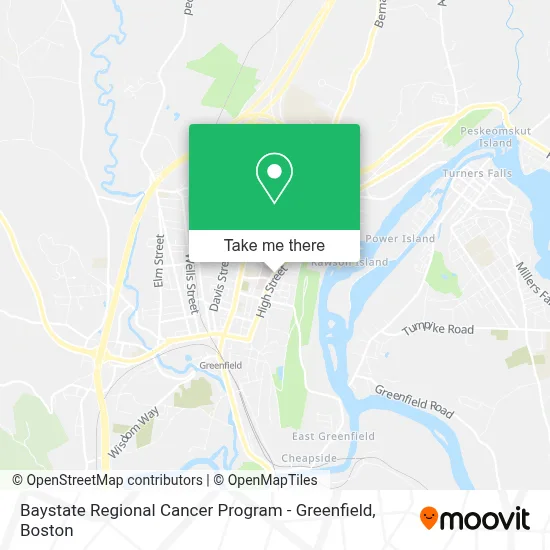 Baystate Regional Cancer Program - Greenfield map