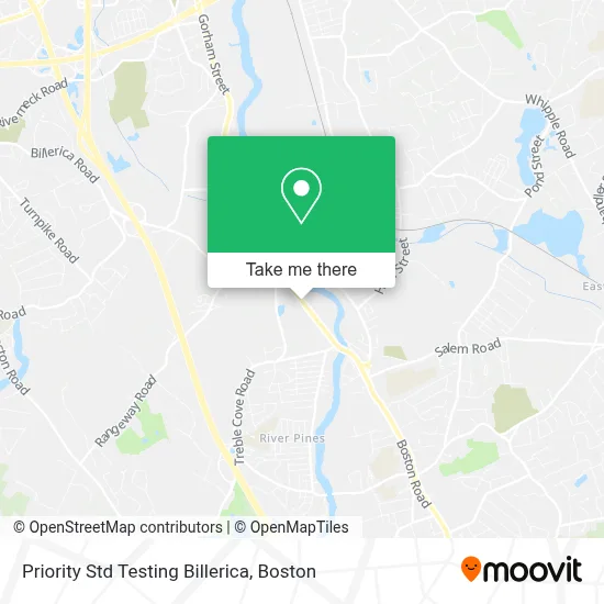 Priority Std Testing Billerica map