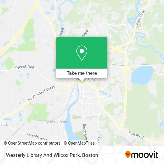 Westerly Library And Wilcox Park map
