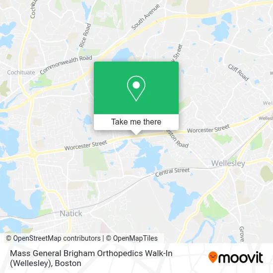 Mass General Brigham Orthopedics Walk-In (Wellesley) map