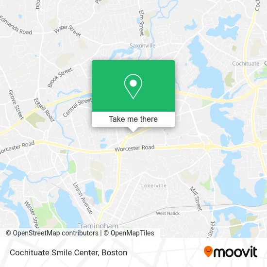 Cochituate Smile Center map