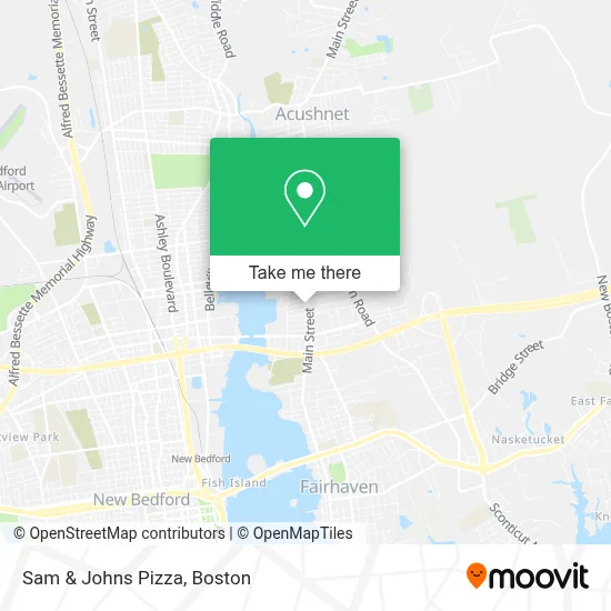 Sam & Johns Pizza map