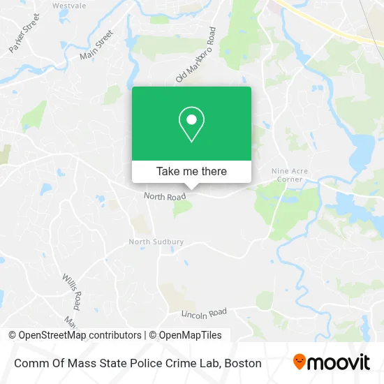 Comm Of Mass State Police Crime Lab map