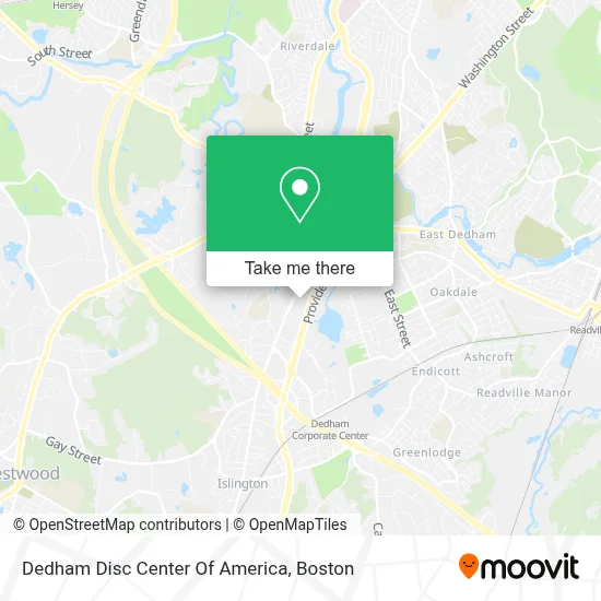 Dedham Disc Center Of America map