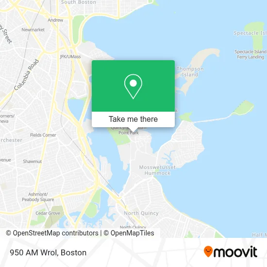 950 AM Wrol map