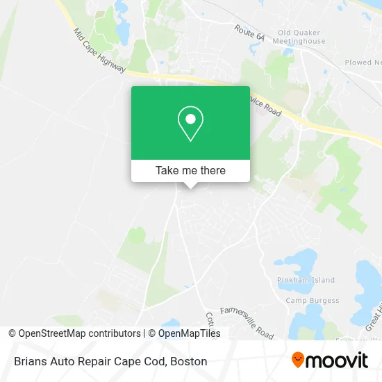 Brians Auto Repair Cape Cod map