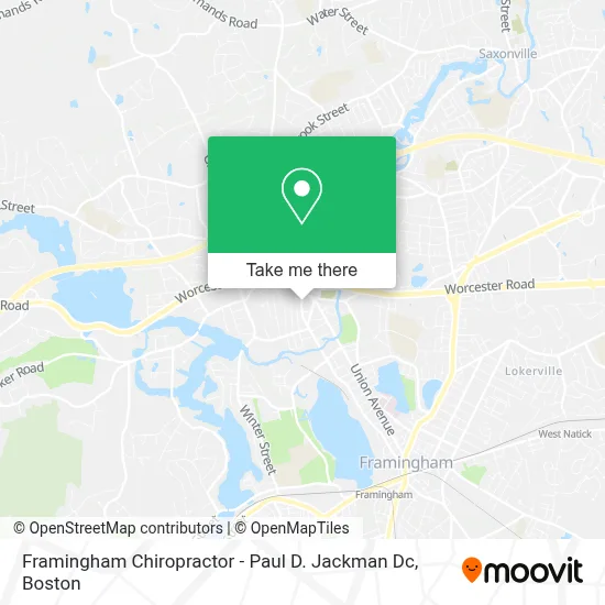 Framingham Chiropractor - Paul D. Jackman Dc map