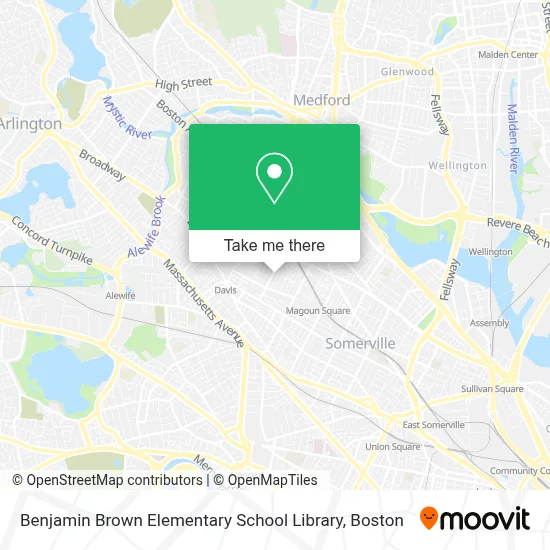 Benjamin Brown Elementary School Library map