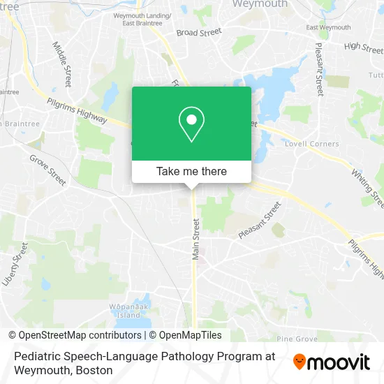 Pediatric Speech-Language Pathology Program at Weymouth map