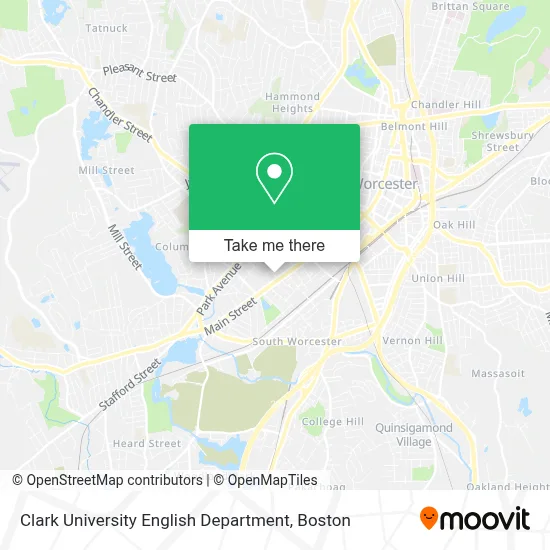 Clark University English Department map