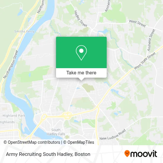 Army Recruiting South Hadley map
