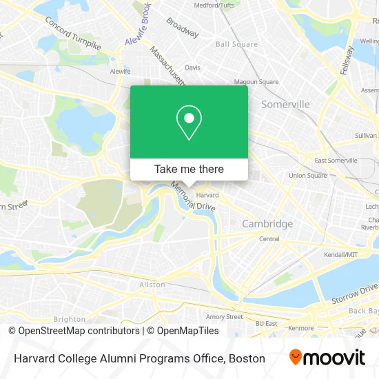 Harvard College Alumni Programs Office map