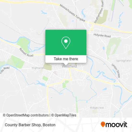 County Barber Shop map