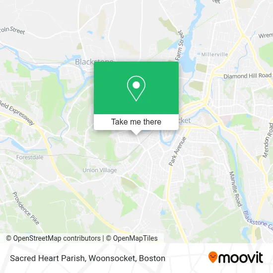 Sacred Heart Parish, Woonsocket map