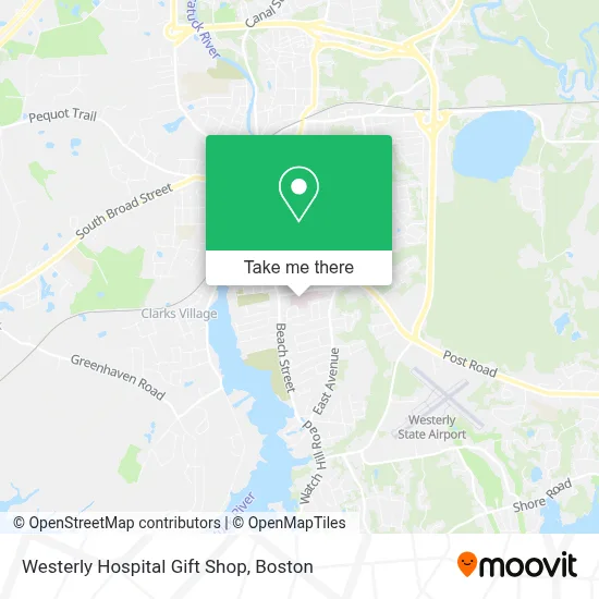 Westerly Hospital Gift Shop map
