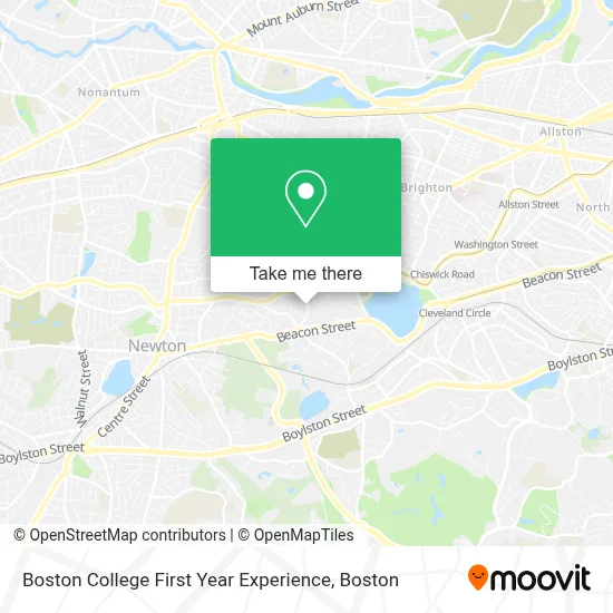 Boston College First Year Experience map