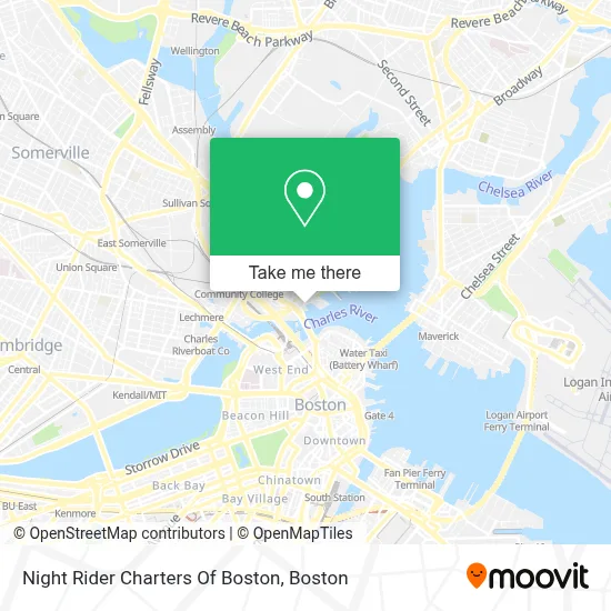 Night Rider Charters Of Boston map