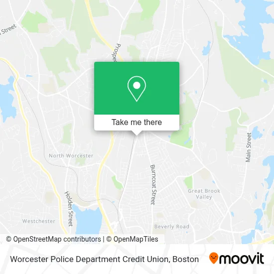 Worcester Police Department Credit Union map