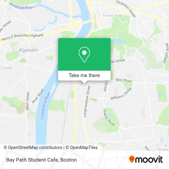 Bay Path Student Cafe map