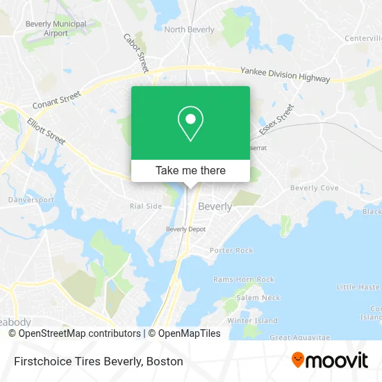 Firstchoice Tires Beverly map