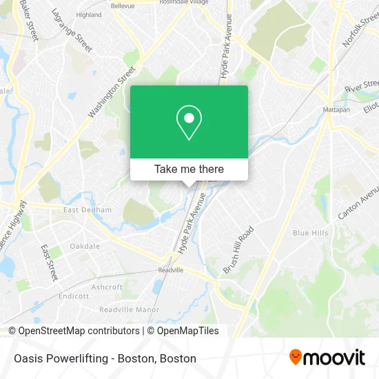 Oasis Powerlifting - Boston map